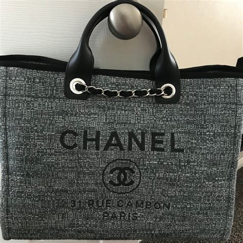 chanel deauville bag fake|Chanel deauville tote large size.